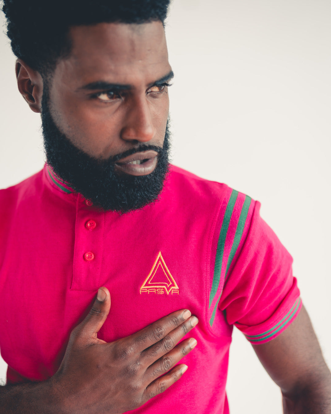 The Designer Polo (pink/green/gold)