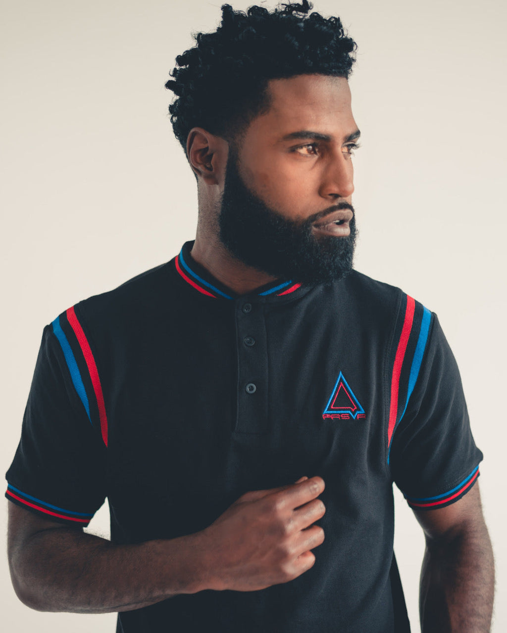 The Designer Polo (Black/Red/Blue)