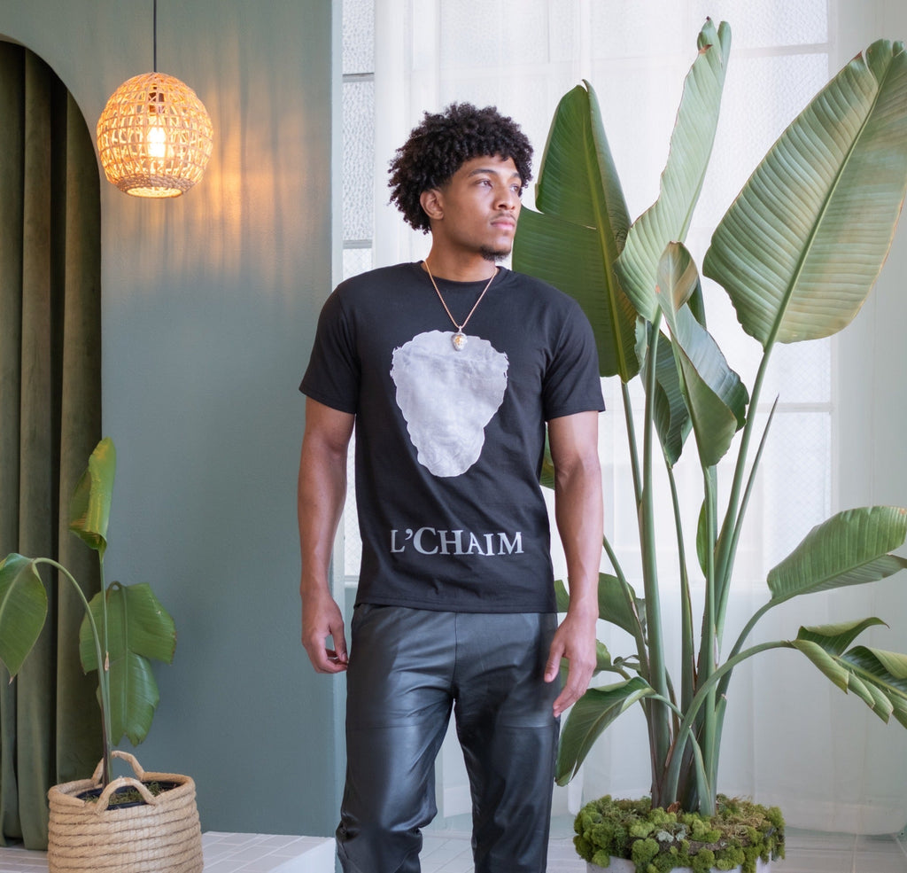 L’CHAIM x PRSVR White Designer Tee
