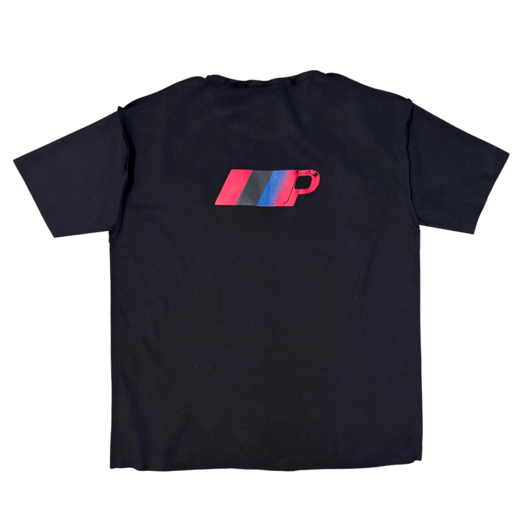 Back of black perseveres tee
