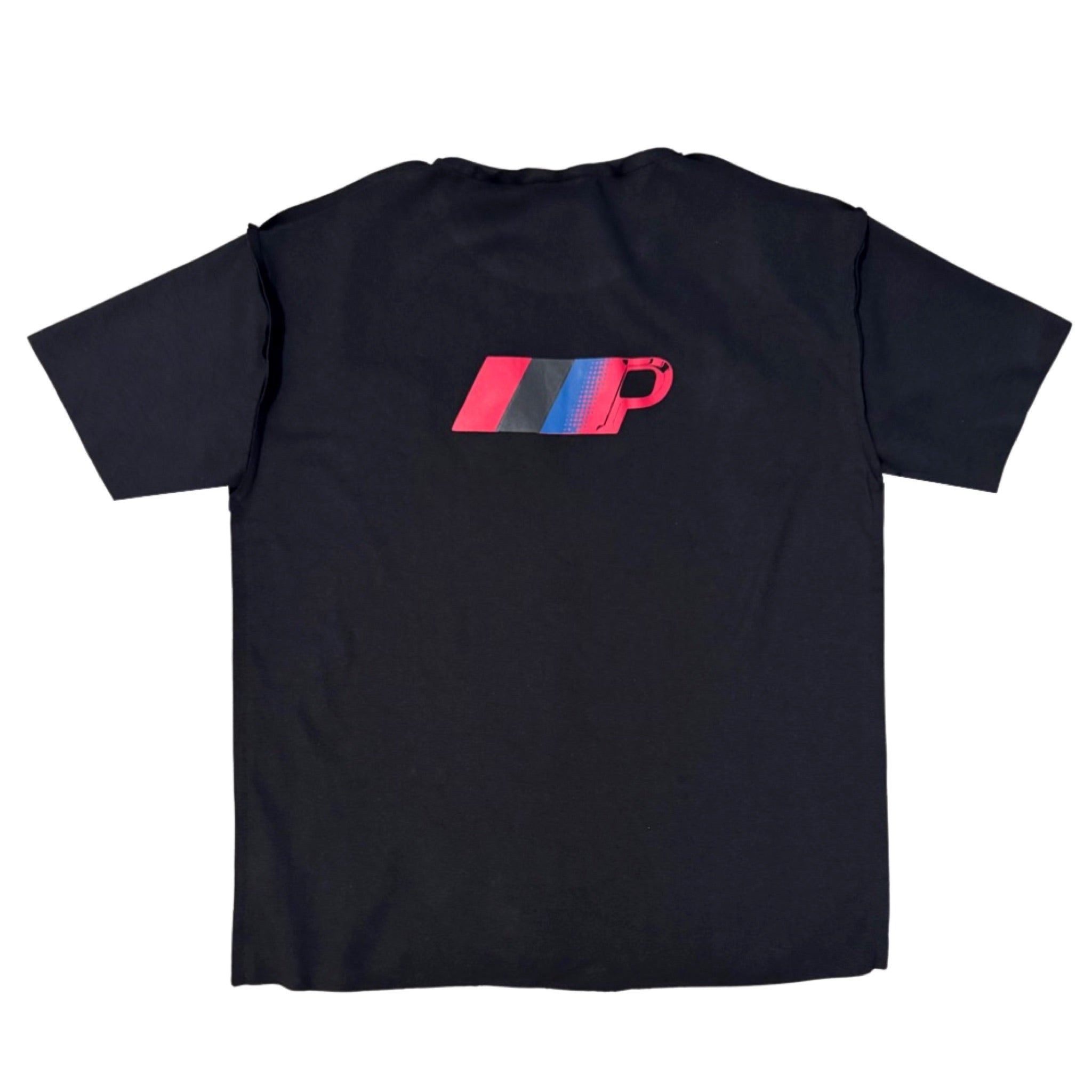 Back of black perseveres tee