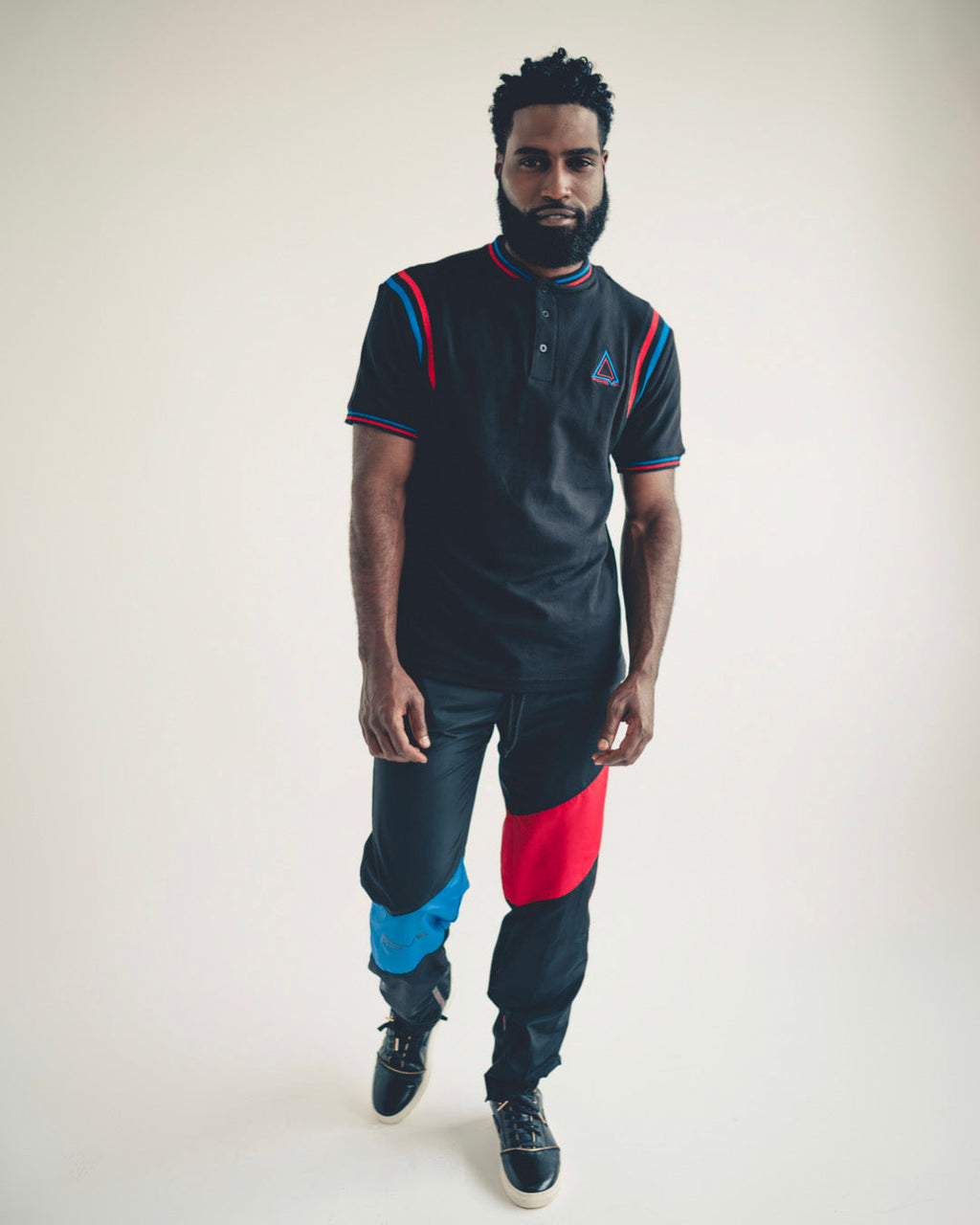 The Designer Polo (Black/Red/Blue)