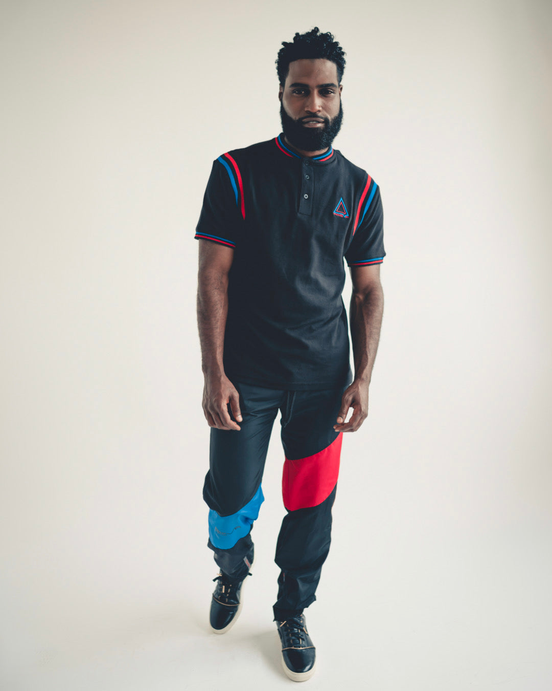 The Designer Polo (Black/Red/Blue)