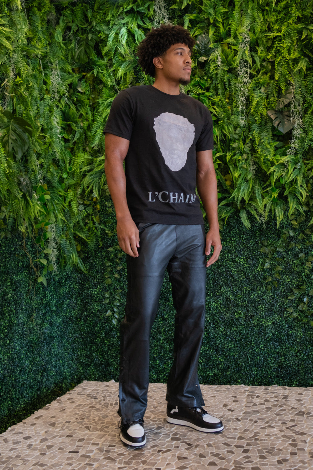 Black Leather Court Trouser