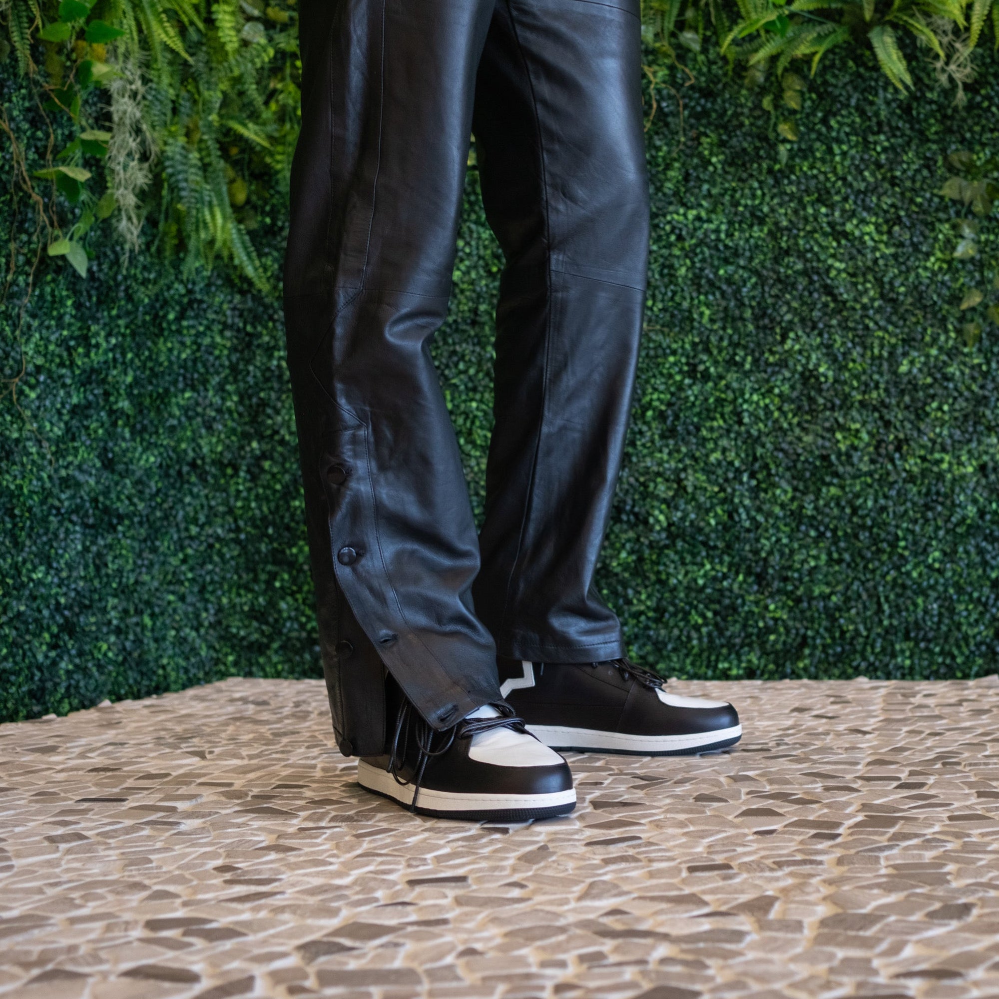 Black Leather Court Trouser
